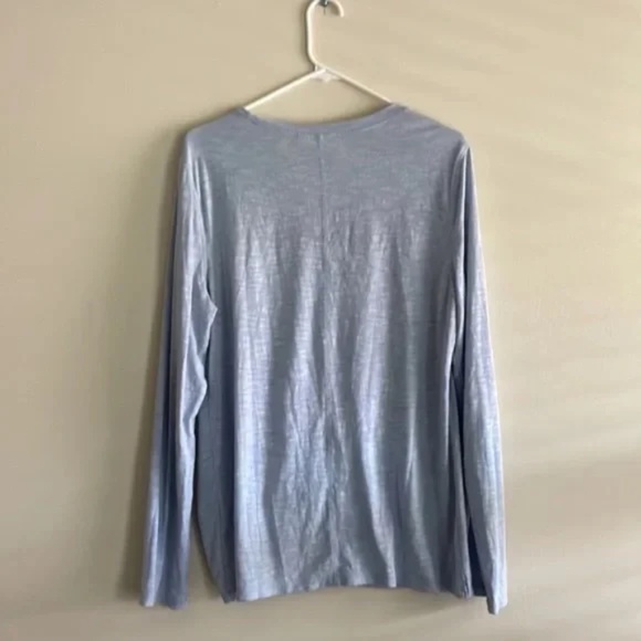 Ideology Knotted Blue Long Sleeves Shirt Size Large - Picture 4 of 4